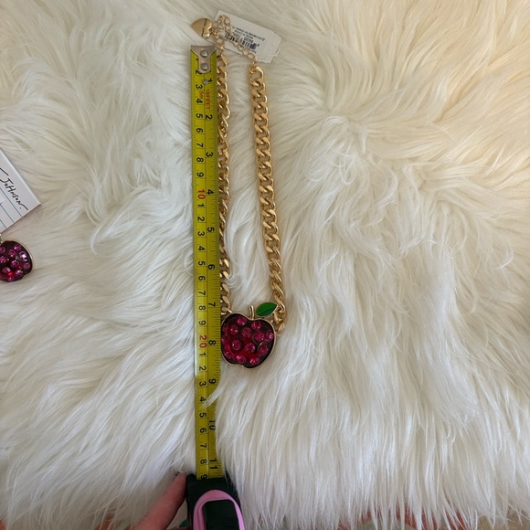 Betsey Johnson Gold Apple Jewelry Set with Red & Green Accents - Picture 15 of 17